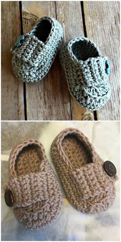 Free Baby Button Loafers Pattern