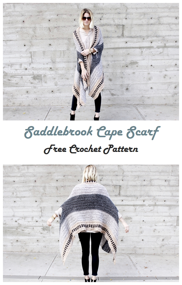 Saddlebrook Cape Scarf Free Crochet Pattern