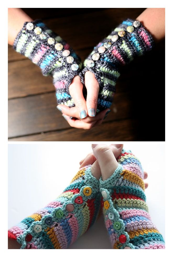 Stripy Mitts Free Crochet Pattern