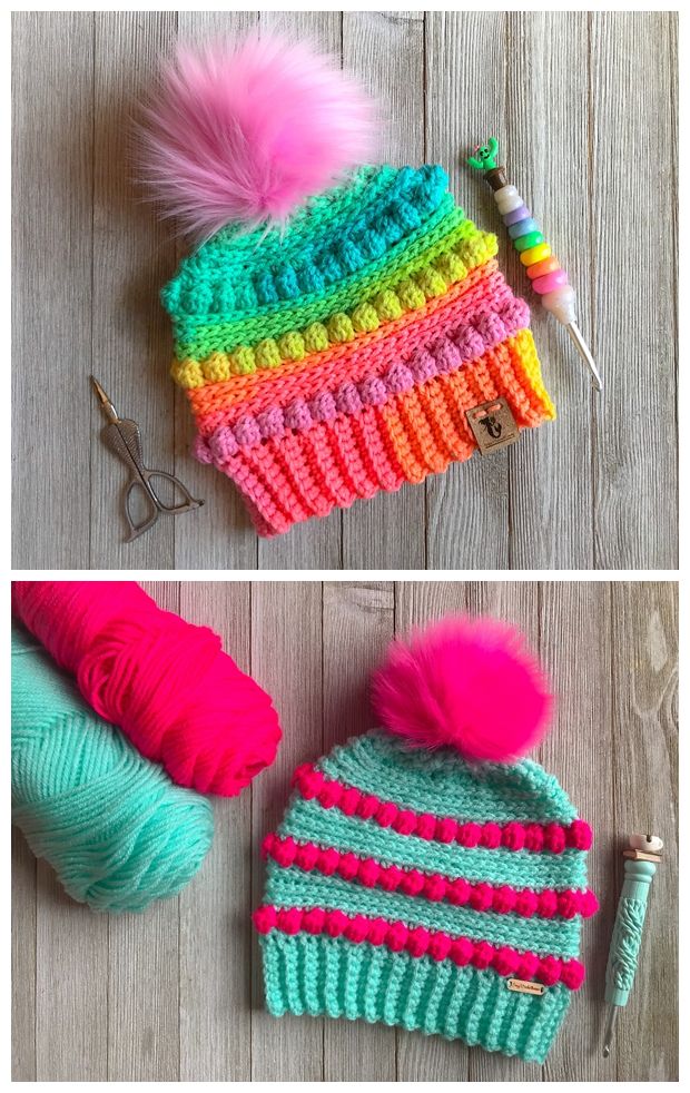 Bubblegum Pop Beanie Free Crochet Pattern