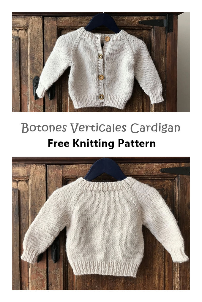 Botones Verticales Cardigan Free Knitting Pattern