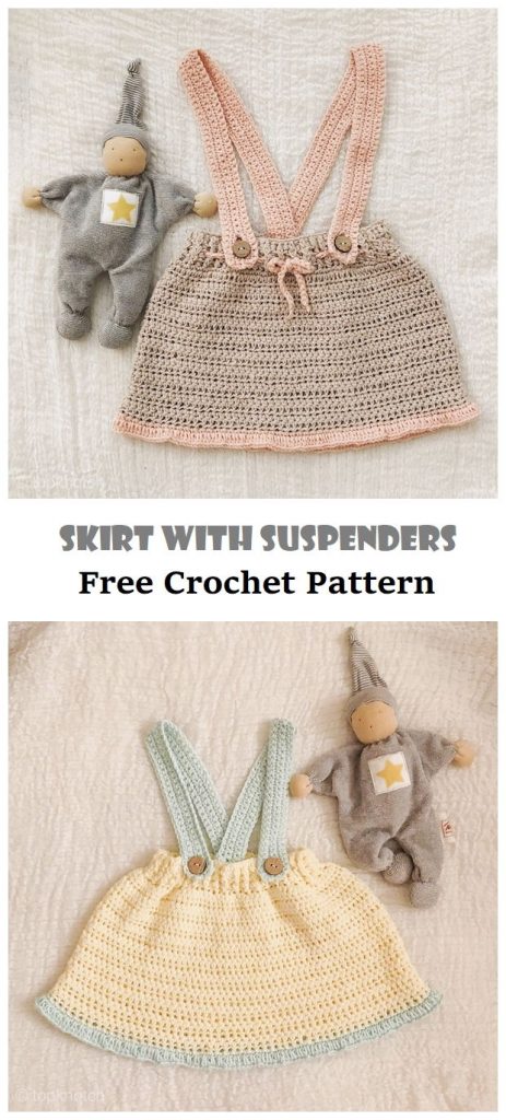 Skirt with Suspenders Free Crochet Pattern