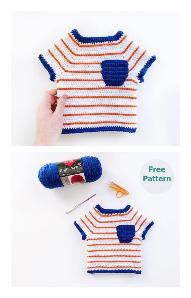 Baby Ringer Tee Free Crochet Pattern