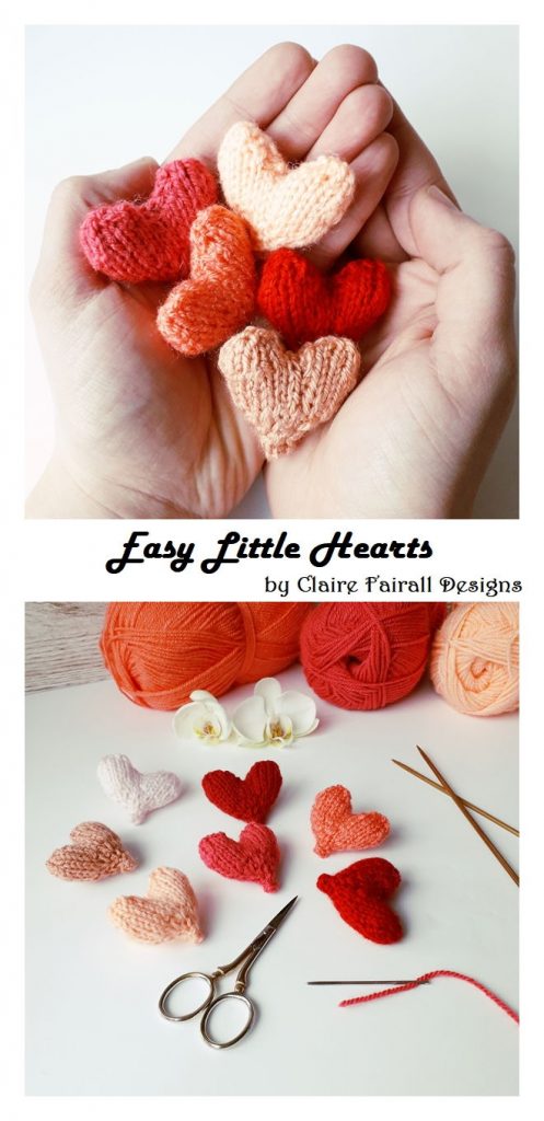 Easy Little Hearts Free Knitting Pattern
