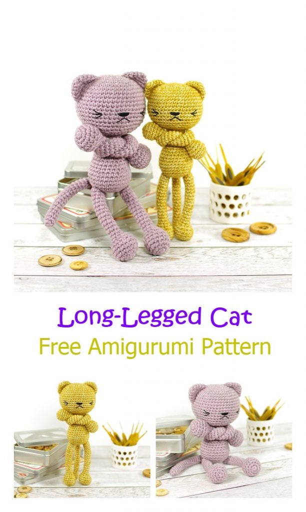 Long-Legged Cat Free Amigurumi Pattern