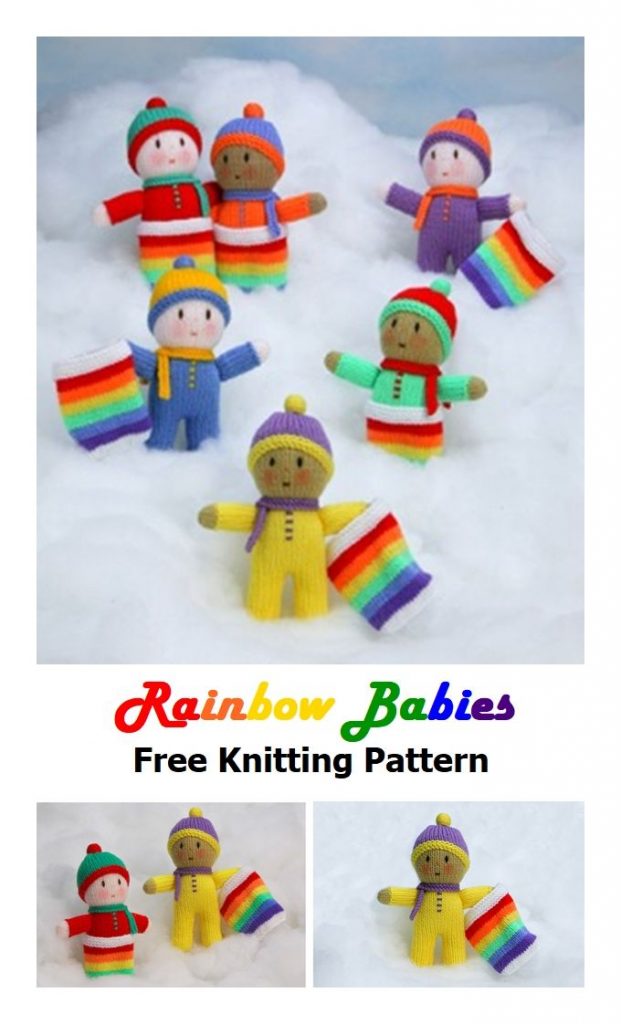 Rainbow Babies Free Knitting Pattern
