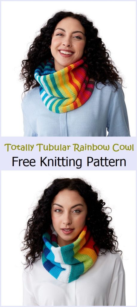 Totally Tubular Rainbow Cowl Free Crochet Pattern