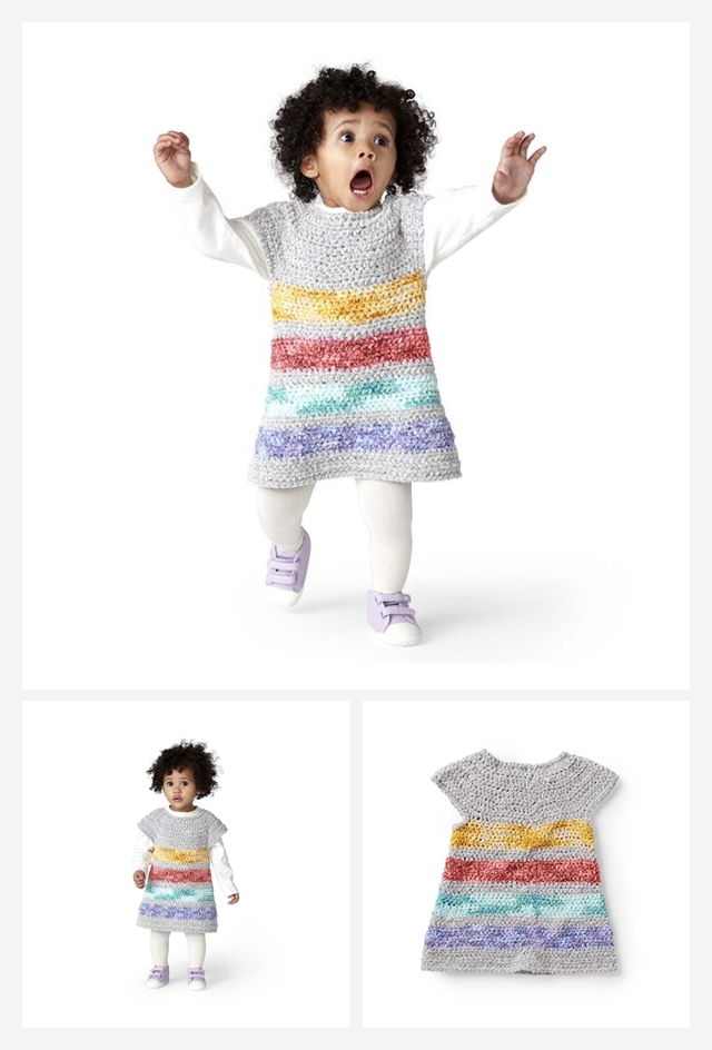 Rainbow Jumper Dress Free Crochet Pattern
