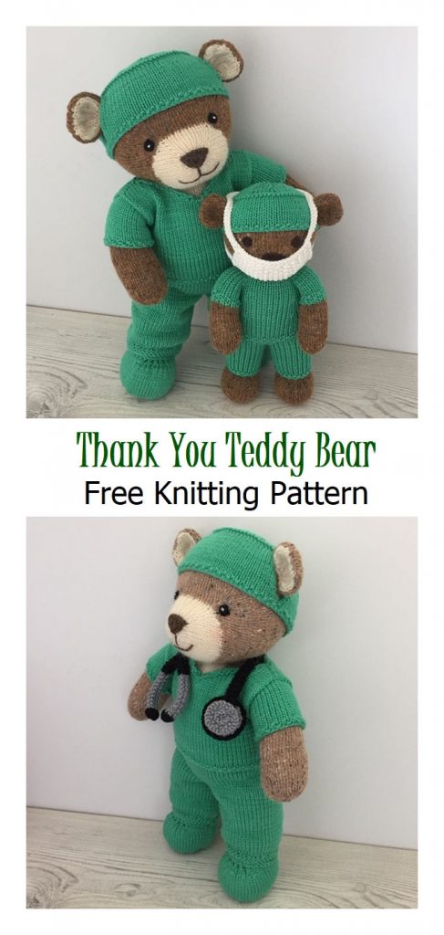 Thank You Teddy Bear Free Knitting Pattern