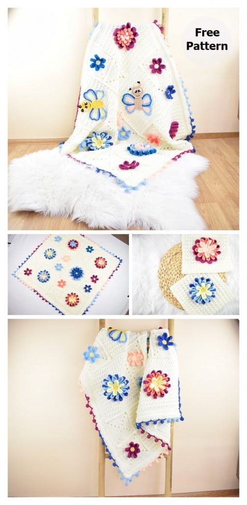 Blooming Spring Blanket Free Crochet Pattern