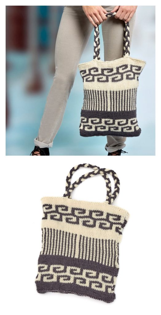 Swirls and Stripes Mosaic Bag Knitting Pattern
