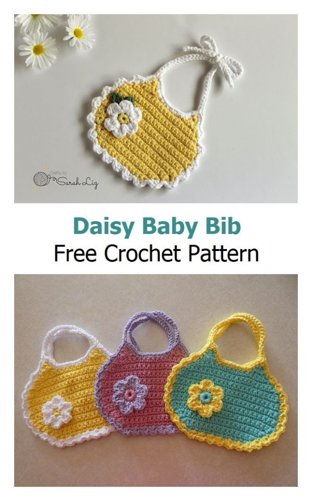 Daisy Baby Bib Free Crochet Pattern