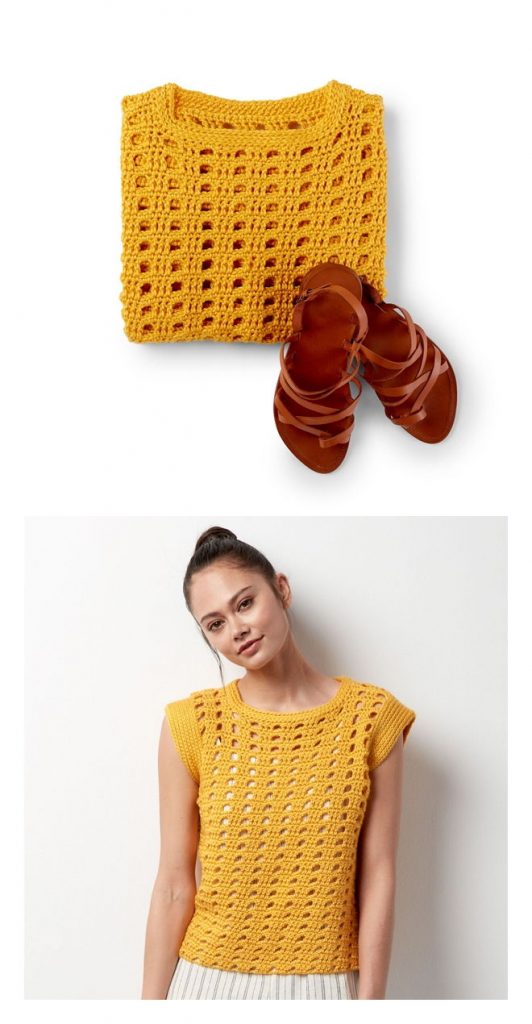 Hello Yellow Top Free Crochet Pattern