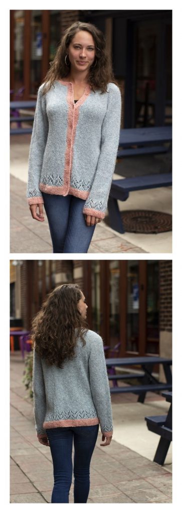 Lace Tipped Cardigan Free Knitting Pattern