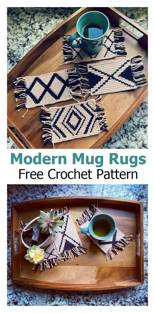 Modern Mug Rugs Free Crochet Pattern