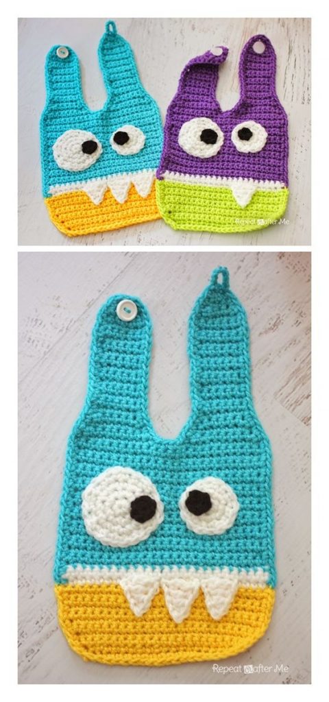 Monster Baby Bibs Free Crochet Pattern