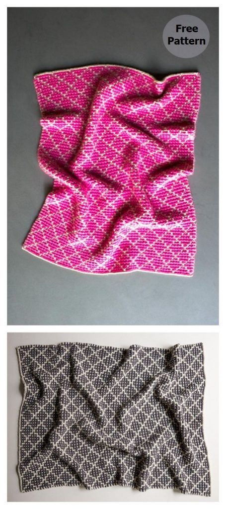 Mosaic Blanket Free Knitting Pattern
