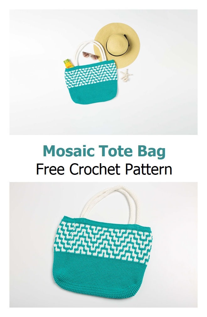 Mosaic Tote Bag Free Crochet Pattern