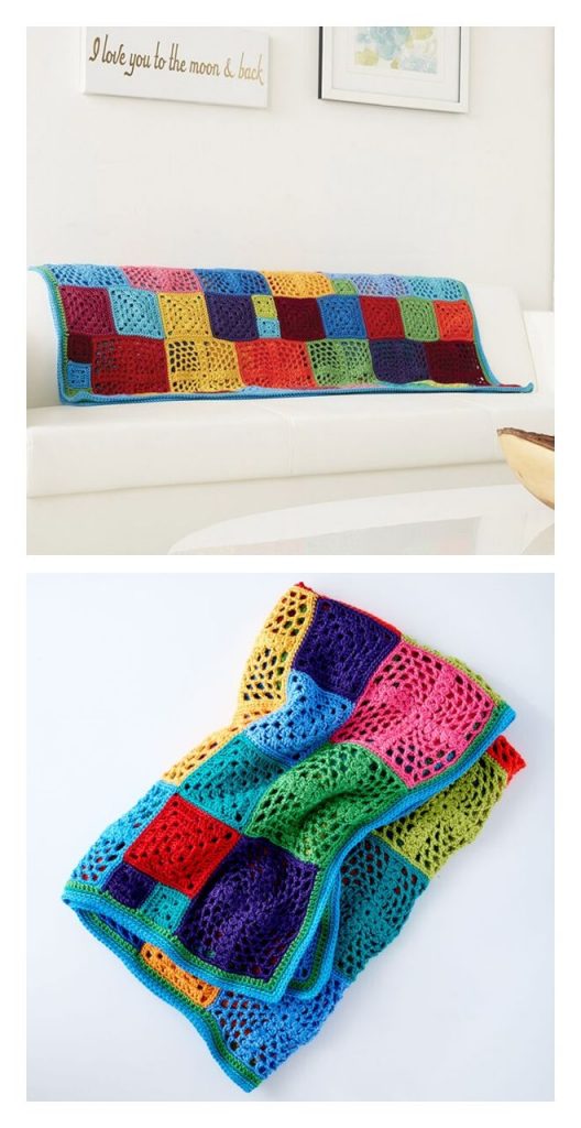 Motif Afghan Blanket Free Crochet Pattern