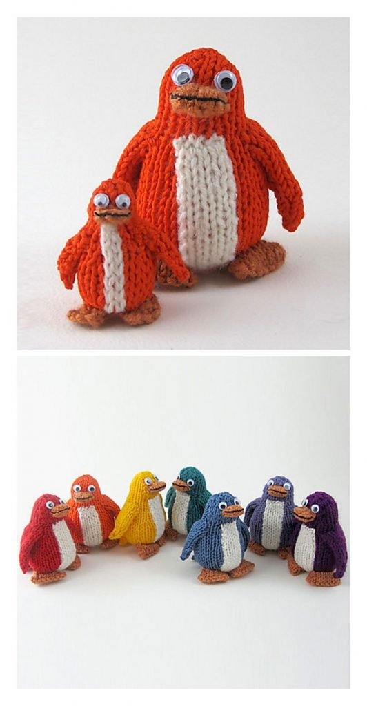 Rainbow Penguins Free Knitting Pattern