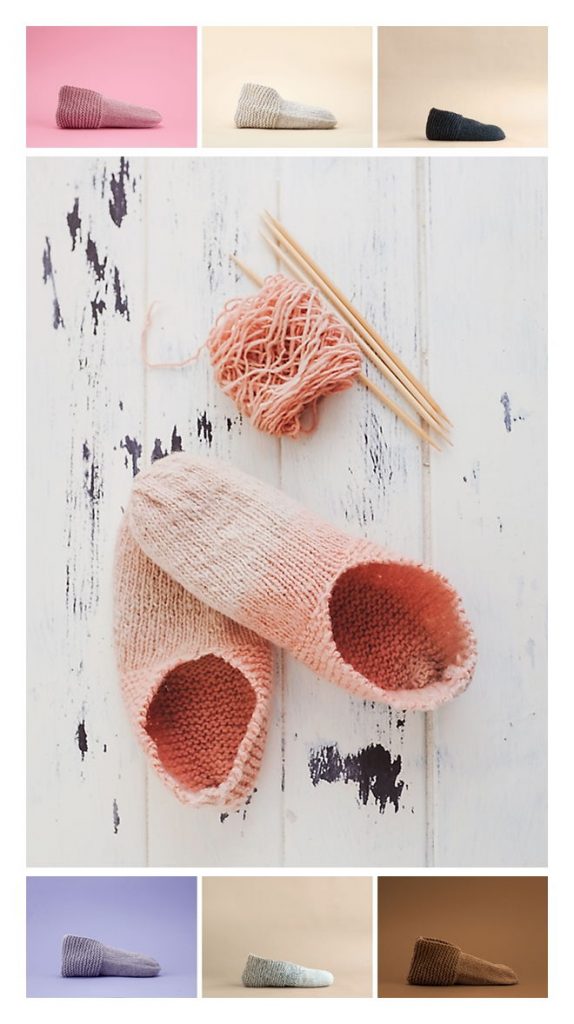 Simple House Slippers Free Knitting Patterns