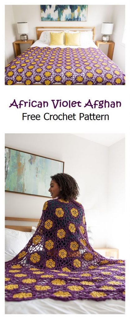African Violet Afghan Free Crochet Pattern
