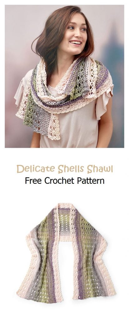 Delicate Shells Shawl Free Crochet Pattern