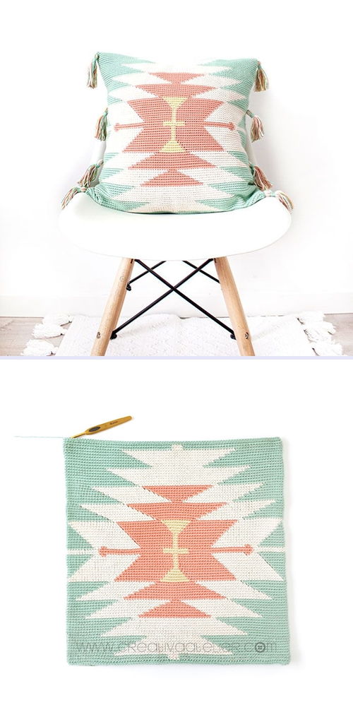 Etnic Tapestry Cushion Free Crochet Pattern