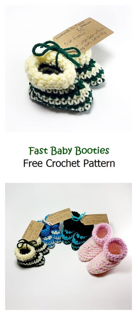 Fast Baby Booties Free Crochet Pattern
