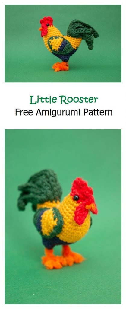 Little Rooster Free Amigurumi Pattern