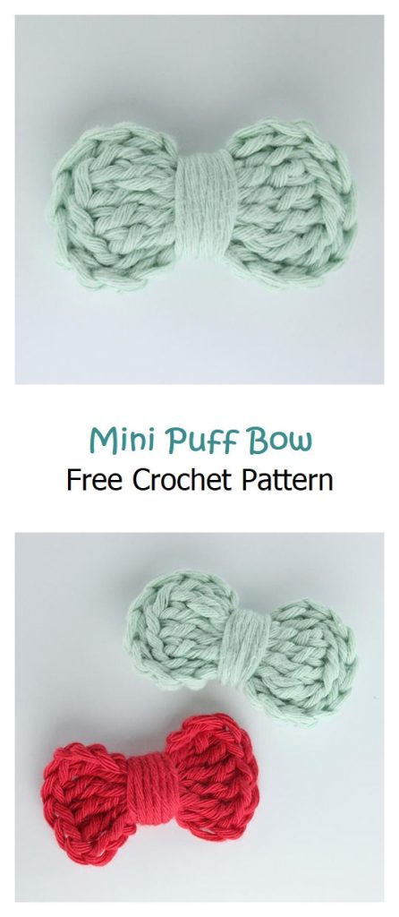 Mini Puff Bow Free Crochet Pattern