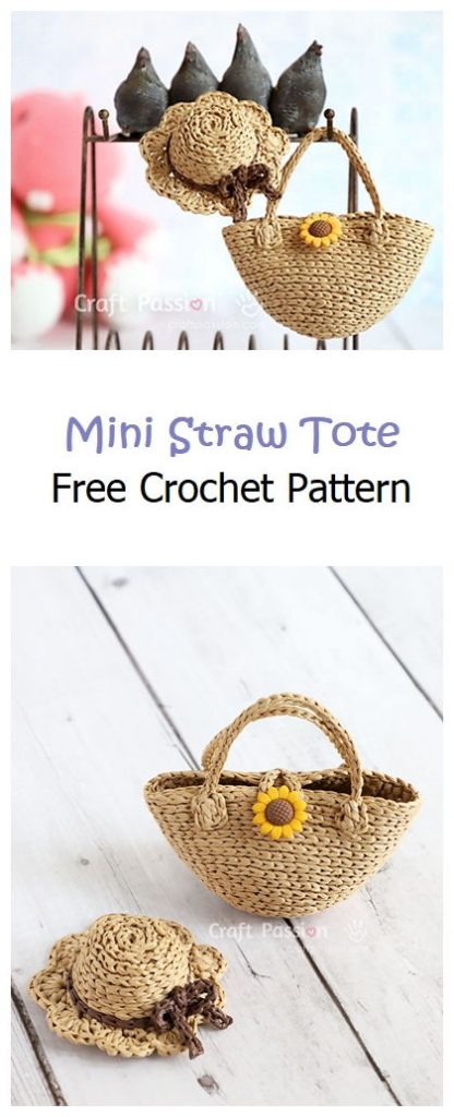 Mini Straw Tote Free Crochet Pattern