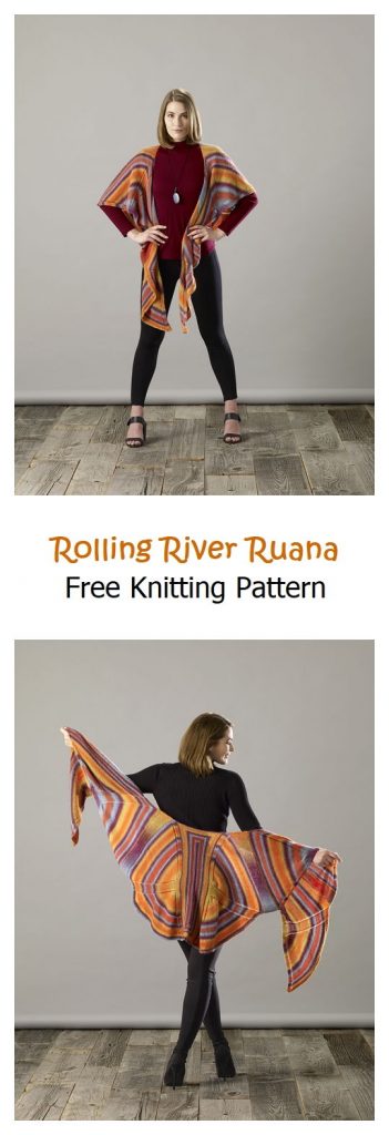 Rolling River Ruana Free Knitting Pattern