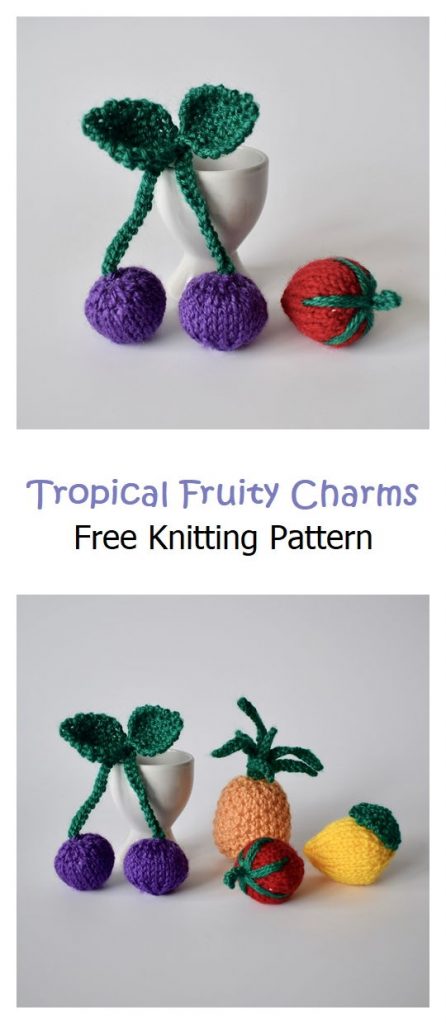 Tropical Fruity Charms Free Knitting Pattern