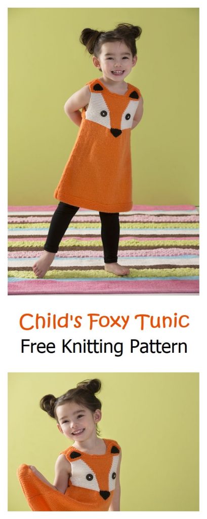 Child's Foxy Tunic Free Knitting Pattern