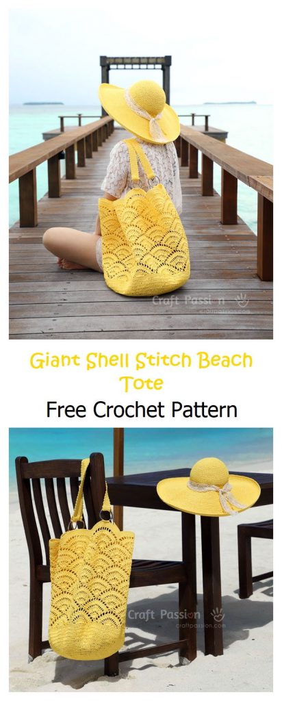 Giant Shell Stitch Beach Tote Pattern