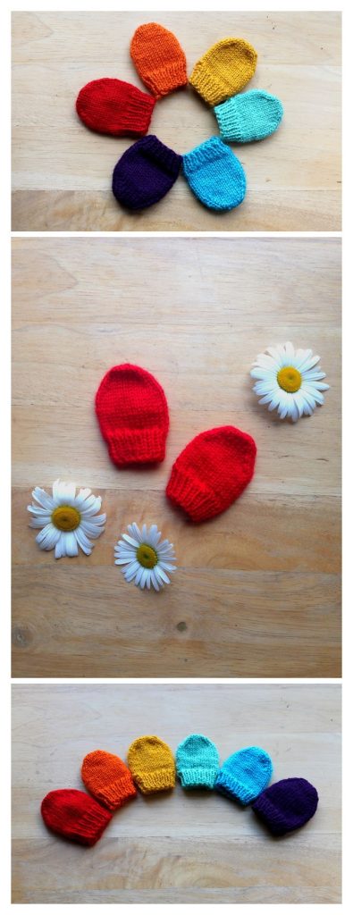 Rainbow Baby Mittens Free Knitting Pattern
