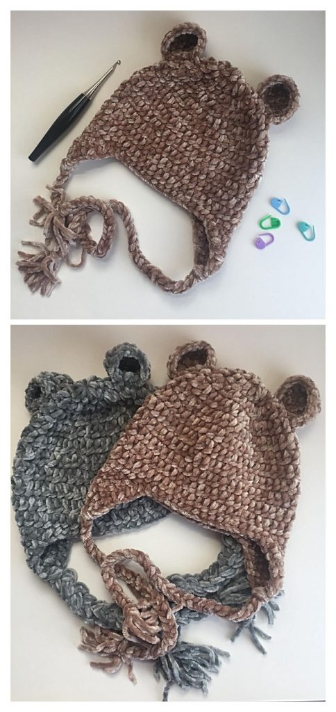 Velvet Bear Hat Free Crochet Pattern