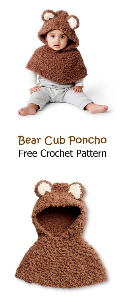 Bear Cub Poncho Free Crochet Pattern