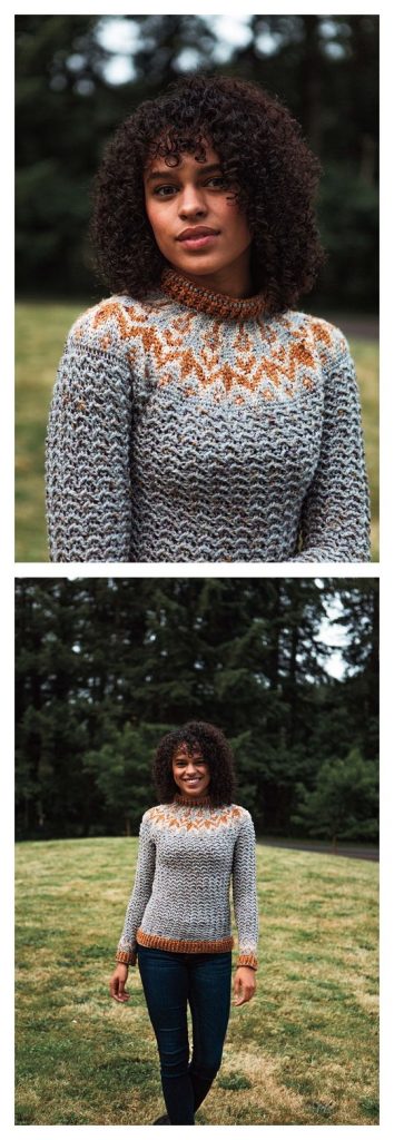 Colorwork Yoke Sweater Free Crochet Pattern