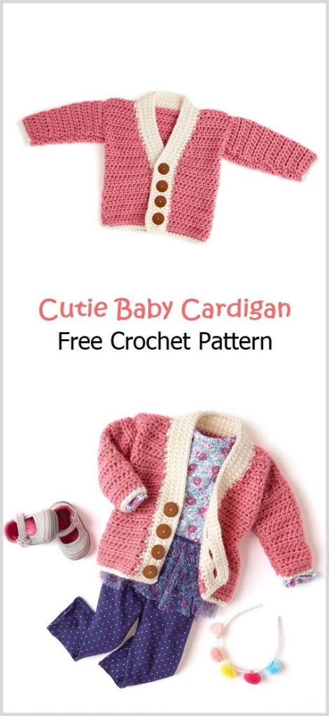 Cutie Baby Cardigan Free Crochet Pattern