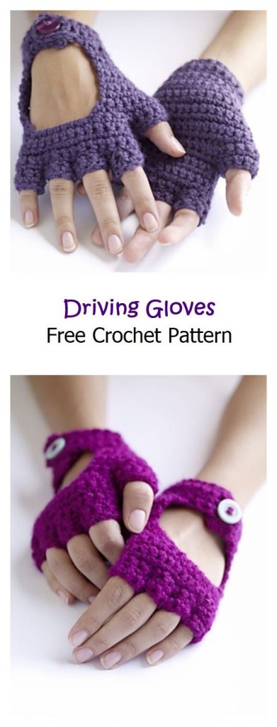 Driving Gloves Free Crochet Pattern