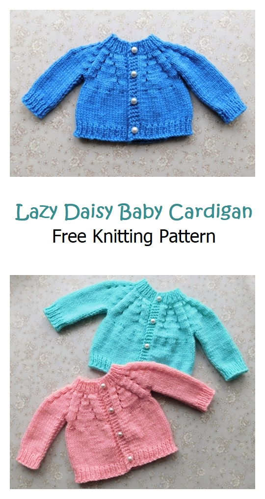 Lazy Daisy Baby Cardigan Free Knitting Pattern – Knitting Projects