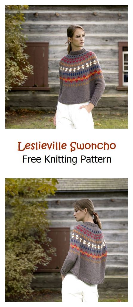 Leslieville Swoncho Free Knitting Pattern