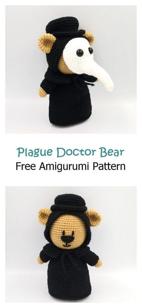 Plague Doctor Bear Free Amigurumi Pattern