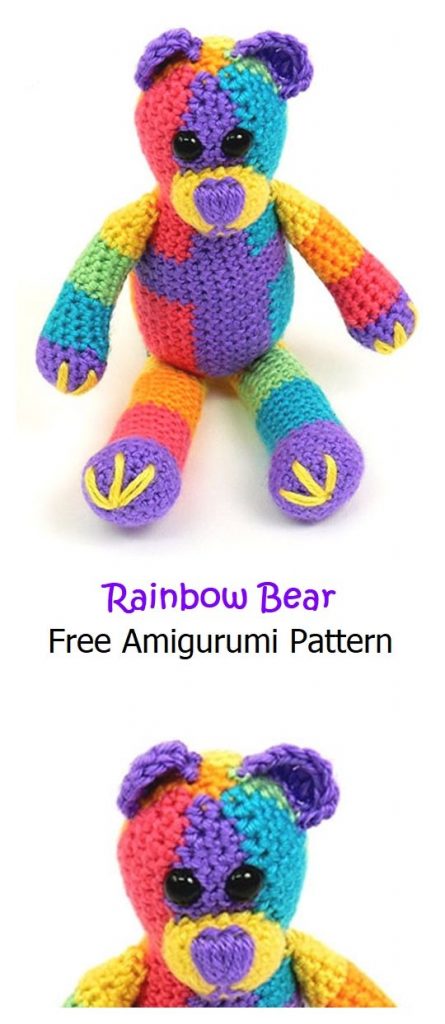 Rainbow Bear Free Amigurumi Pattern