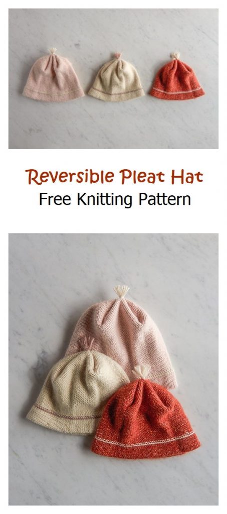 Reversible Pleat Hat Free Knitting Pattern