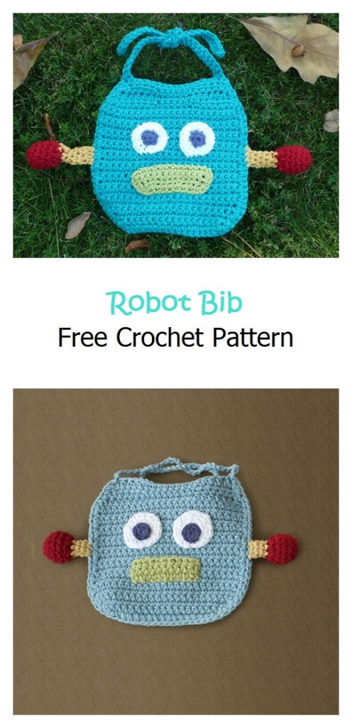Robot Bib Free Crochet Pattern