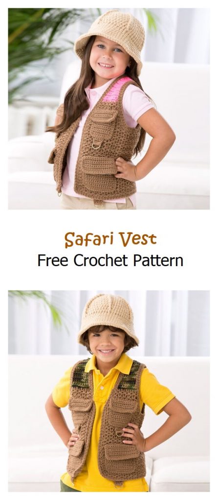 Safari Vest Free Crochet Pattern