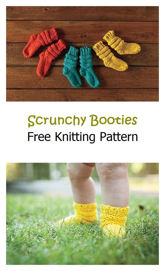 Scrunchy Booties Free Knitting Pattern